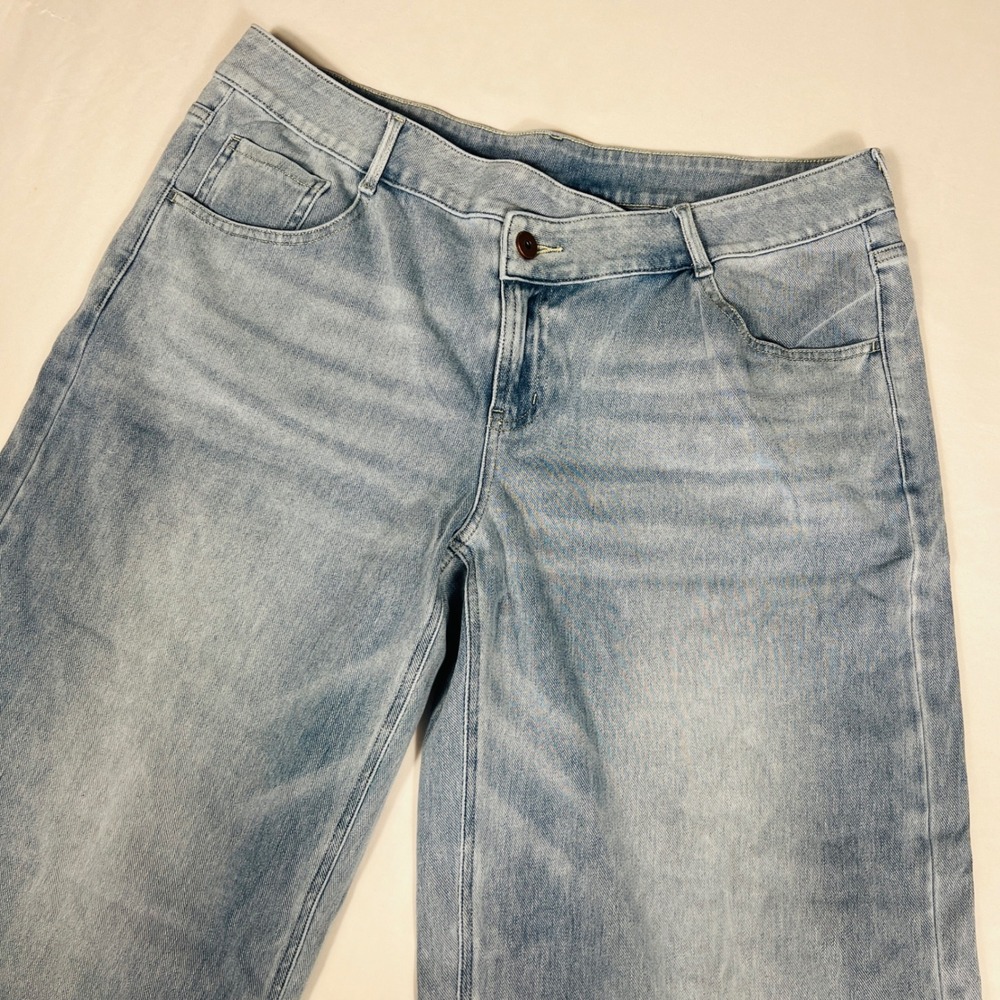 Halara Flex Asymmetric Low Rise Zipper Pockets Baggy Wide Leg Jeans Size Large R